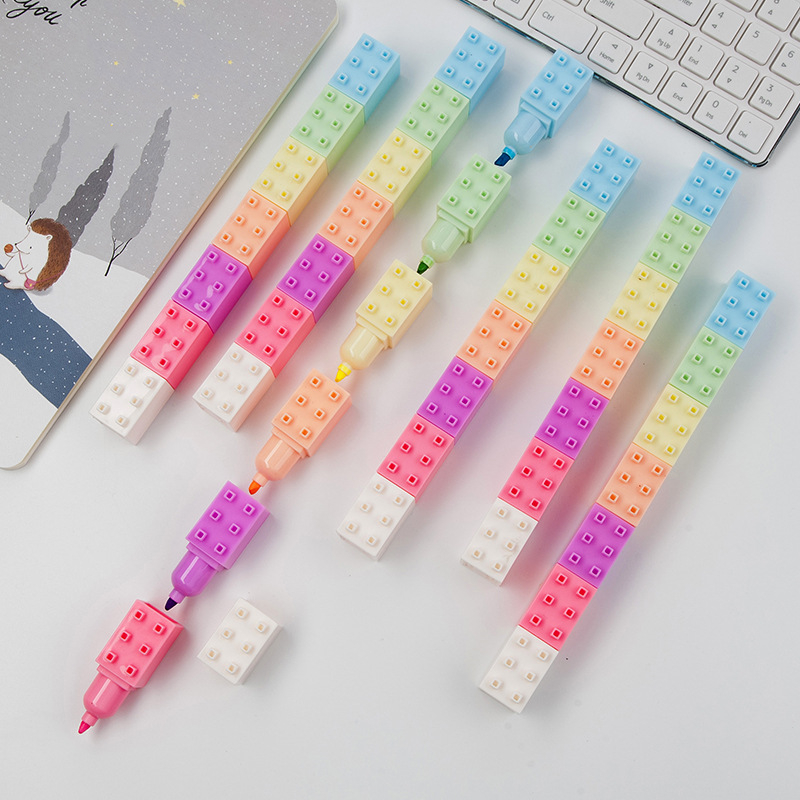Pastel Highlighter Set Double Ended - 6pcs สีพาสเทล Body Building Block Highlighter