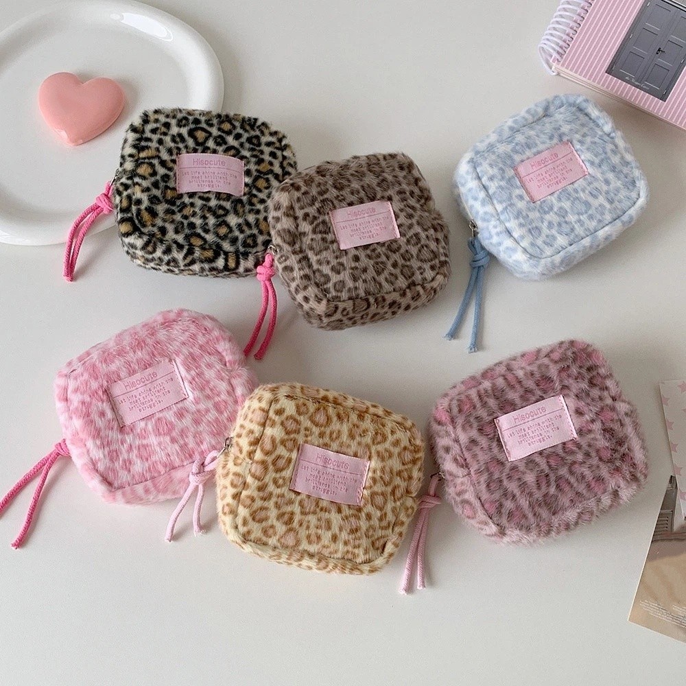 Aesthetic Large Pencil Case Pouch - กระเป๋าใส่ปากกา ลายเสือดาว พร้อมสายคล้อง กระเป๋าใส่เครื่องเขียนลายเสือดาว กระเป๋าใส่ดินสอสไตล์เกาหลี ความจุขนาดใหญ่