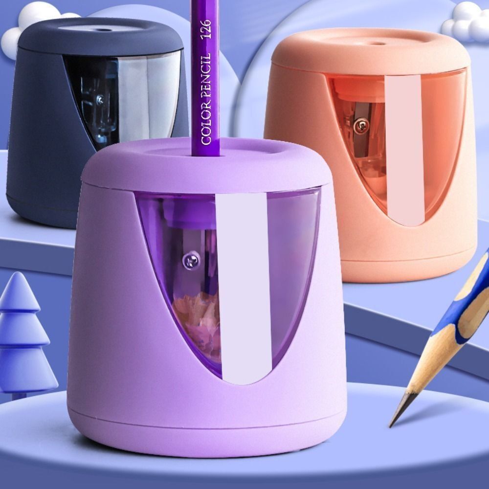 Electric Pencil Sharpener Usb - สติ๊กเกอร์ อุปกรณ์สำนักงานและโรงเรียน ที่เหลาดินสอไฟฟ้าลายการ์ตูน เครื่องมือกลไกแบบสวิตช์อัตโนมัติ เครื่องเขียนสร้างสรรค์