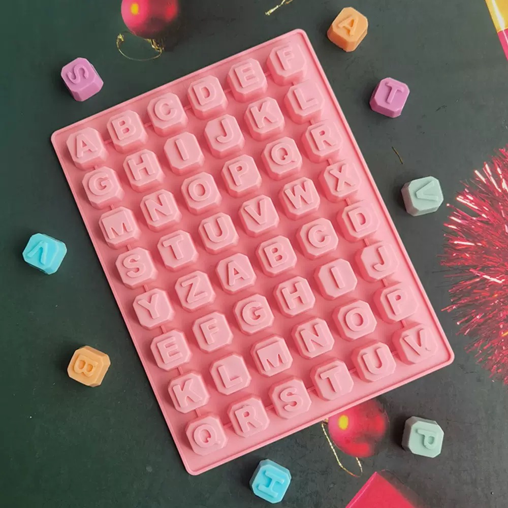 Writing Tools - 48 ตัวอักษร Enghish ตัวอักษรตัวอักษรซิลิโคนแม่พิมพ์สบู่แม่พิมพ์เค้ก Cupcake Bakeware