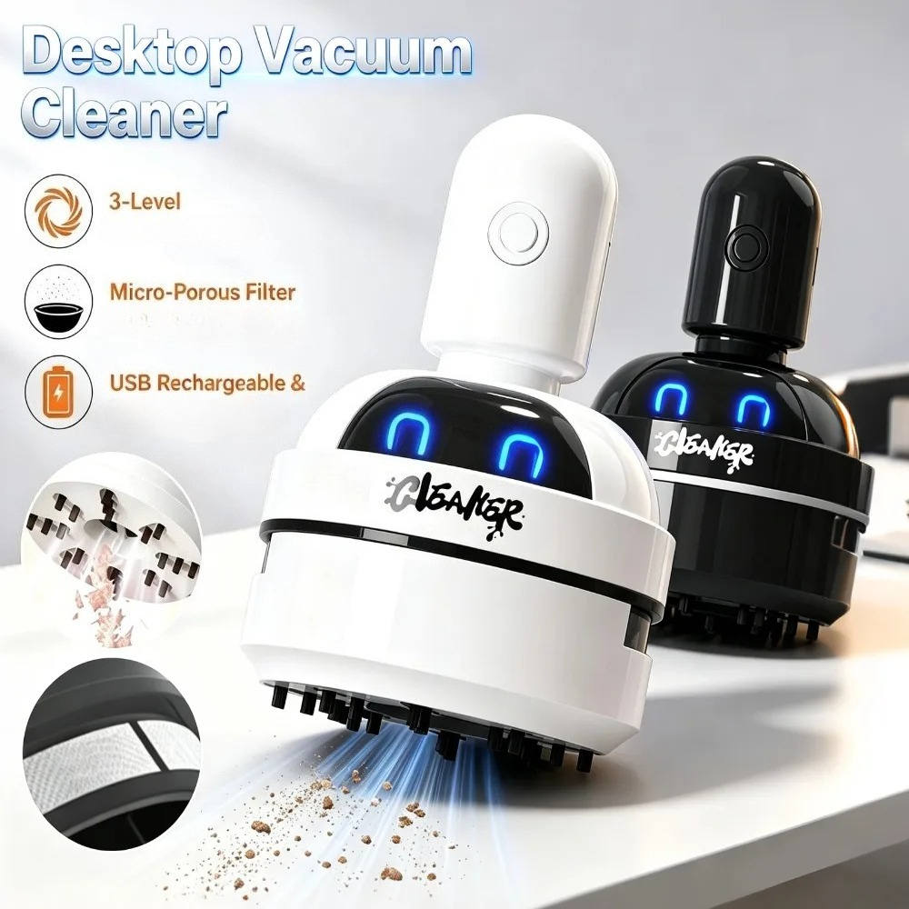 เครื่องดูดฝุ่นขนาดเล็กแบบพกพาไ - Mini Desktop Vacuum Cleaner For Eraser Dust บทวิจารณ์และราคา