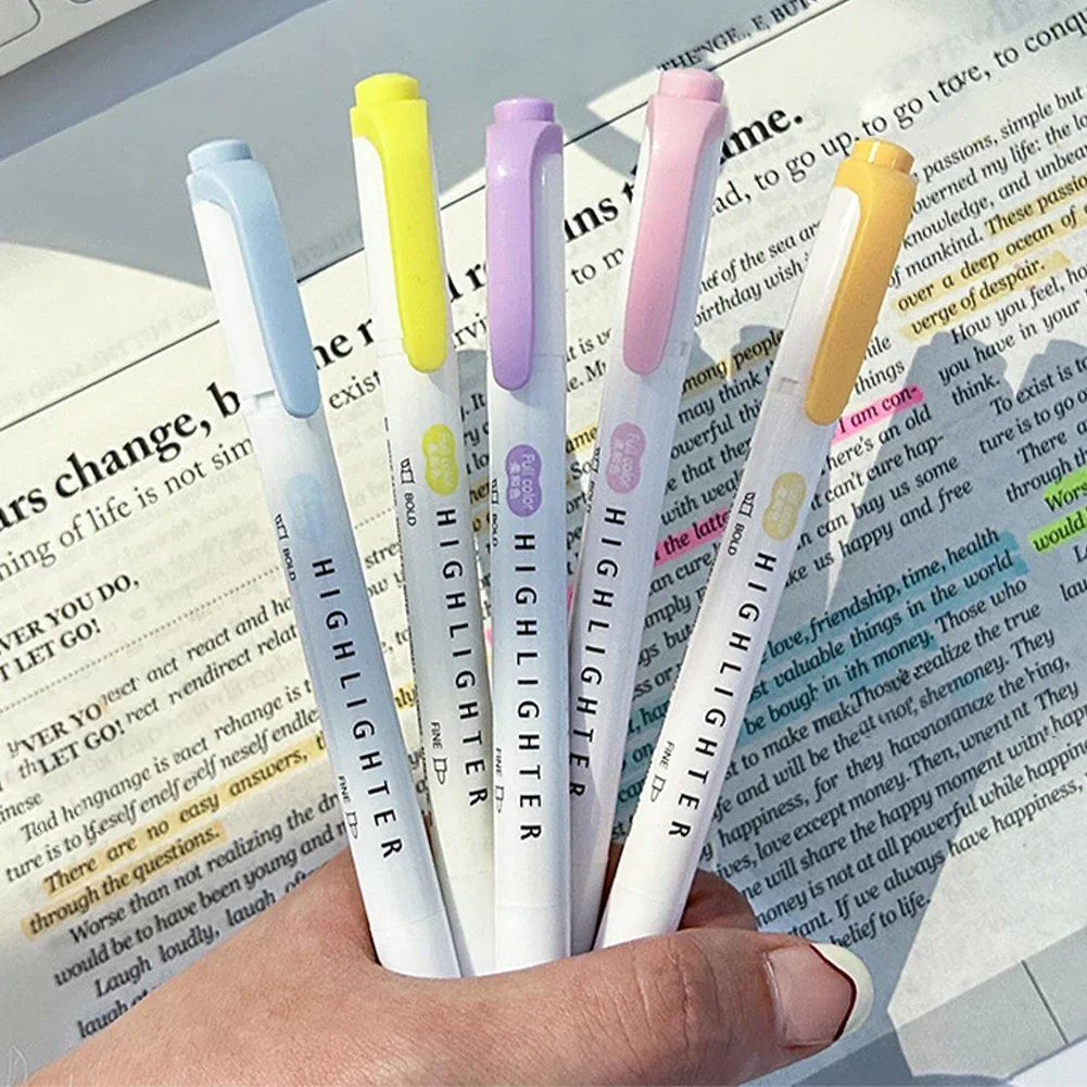 5pcs Pastel Highlighters สี Du - Pastel Highlighter Set Double Ended บทวิจารณ์และราคา