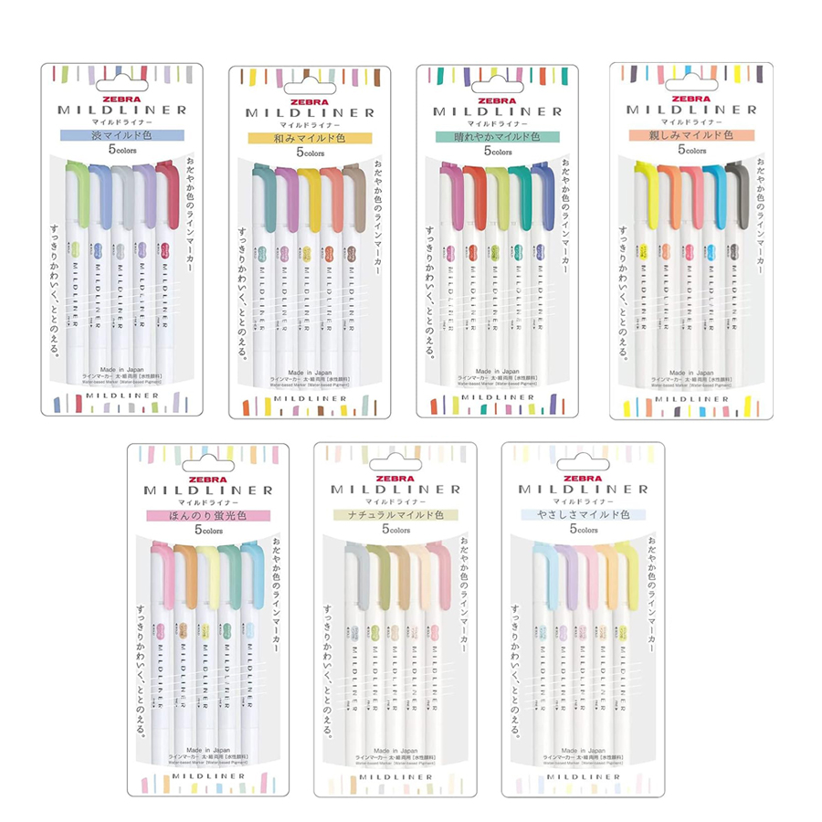 Zebra Mildliner Highlighter Pa - Pastel Highlighter Set Double Ended บทวิจารณ์และราคา