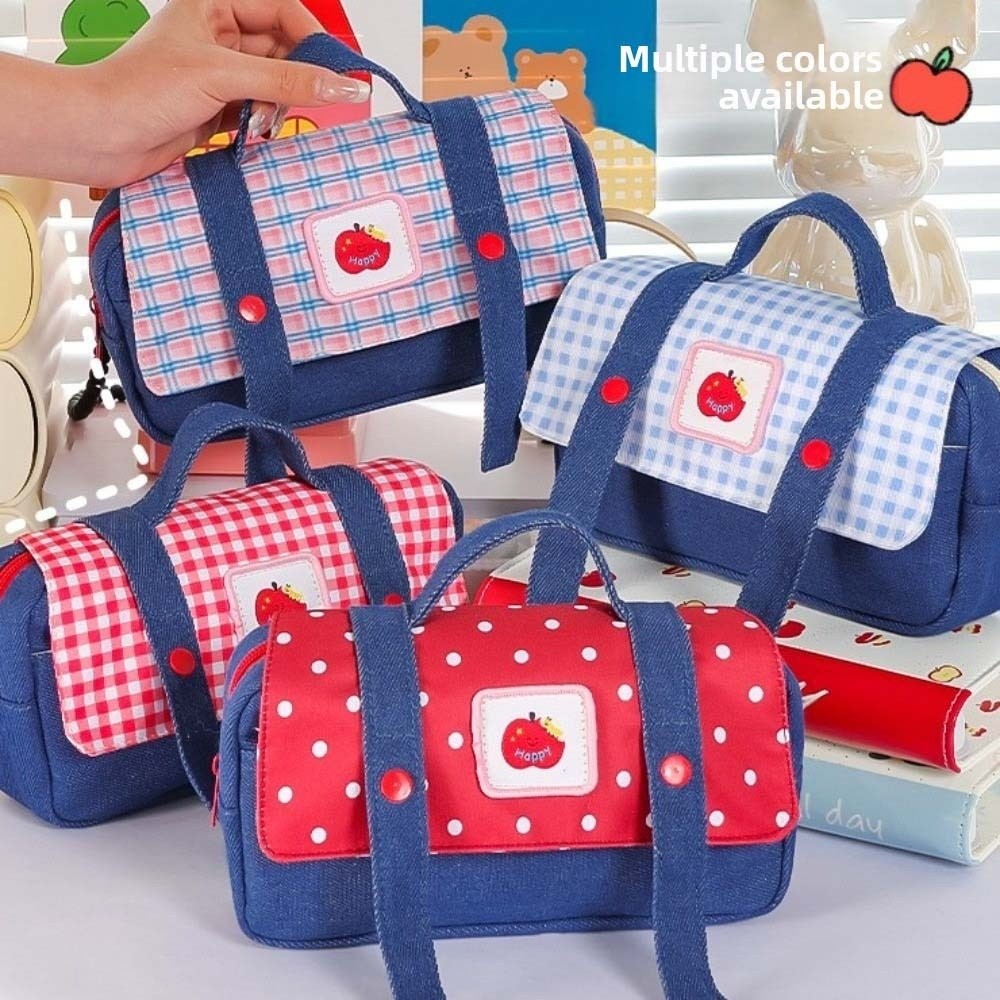 กระเป๋าใส่ดินสอลายตารางสไตล์เก - Aesthetic Large Pencil Case Pouch บทวิจารณ์และราคา