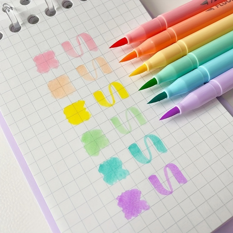 6 ชิ้นแปรงนุ่มปากกาเรืองแสงชุด - Pastel Highlighter Set Double Ended บทวิจารณ์และราคา