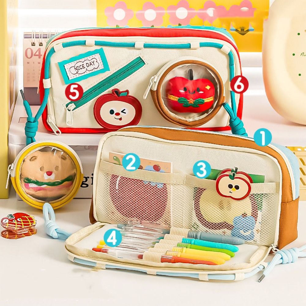 ขนาดใหญ่ความจุแฮมเบอร์เกอร์ดิน - Aesthetic Large Pencil Case Pouch บทวิจารณ์และราคา
