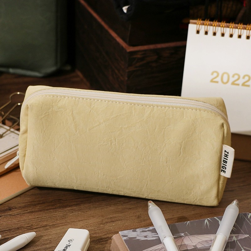 กระเป๋าใส่ดินสอหนังครีมน่ารัก  - Aesthetic Large Pencil Case Pouch บทวิจารณ์และราคา