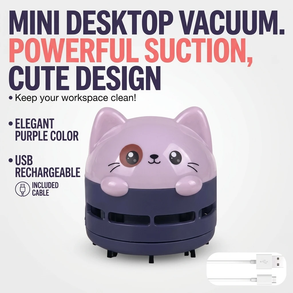 เครื่องดูดฝุ่นตั้งโต๊ะขนาดเล็ก - Mini Desktop Vacuum Cleaner For Eraser Dust บทวิจารณ์และราคา