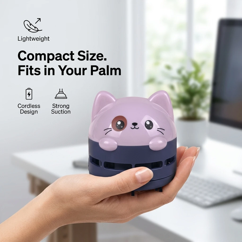 เครื่องดูดฝุ่นตั้งโต๊ะขนาดเล็ก - Mini Desktop Vacuum Cleaner For Eraser Dust บทวิจารณ์และราคา