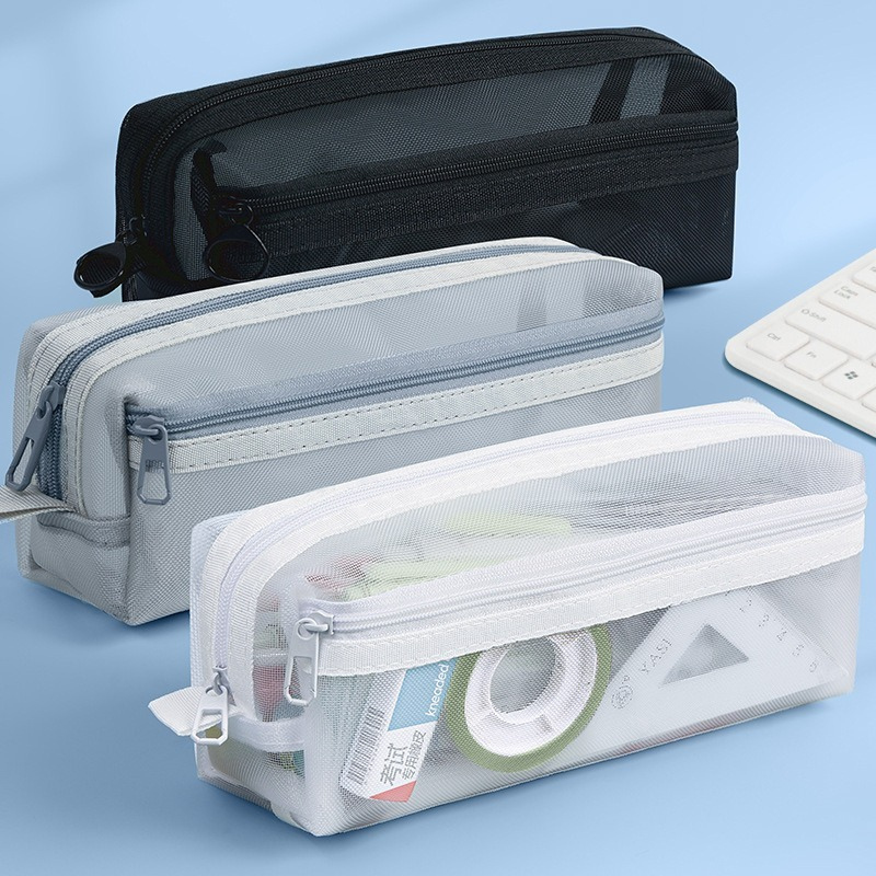 กระเป๋าใส่ดินสอแบบตาข่ายใสสองช - Clear Mesh Pencil Pouch For Exam บทวิจารณ์และราคา