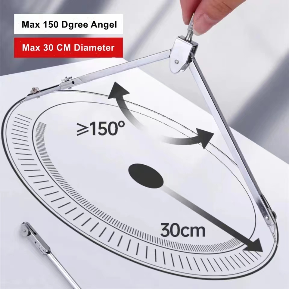 สแตนเลสร่างชุดทนทานวาดเข็มทิศค - Math Geometry Set With Compass บทวิจารณ์และราคา