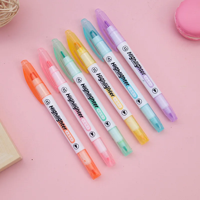 6 สี/ชุดที่ไม่ซ้ํากัน Window T - Pastel Highlighter Set Double Ended บทวิจารณ์และราคา