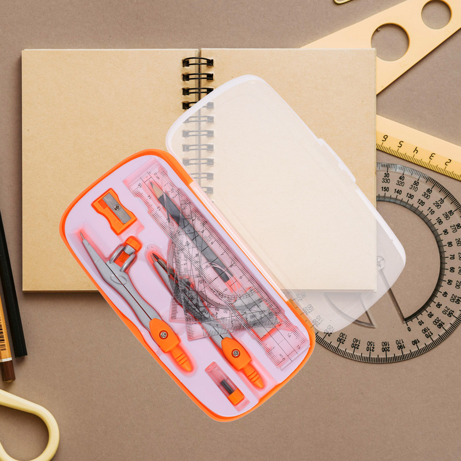 ชุดอุปกรณ์วัดมุมและไม้บรรทัดพล - Math Geometry Set With Compass บทวิจารณ์และราคา