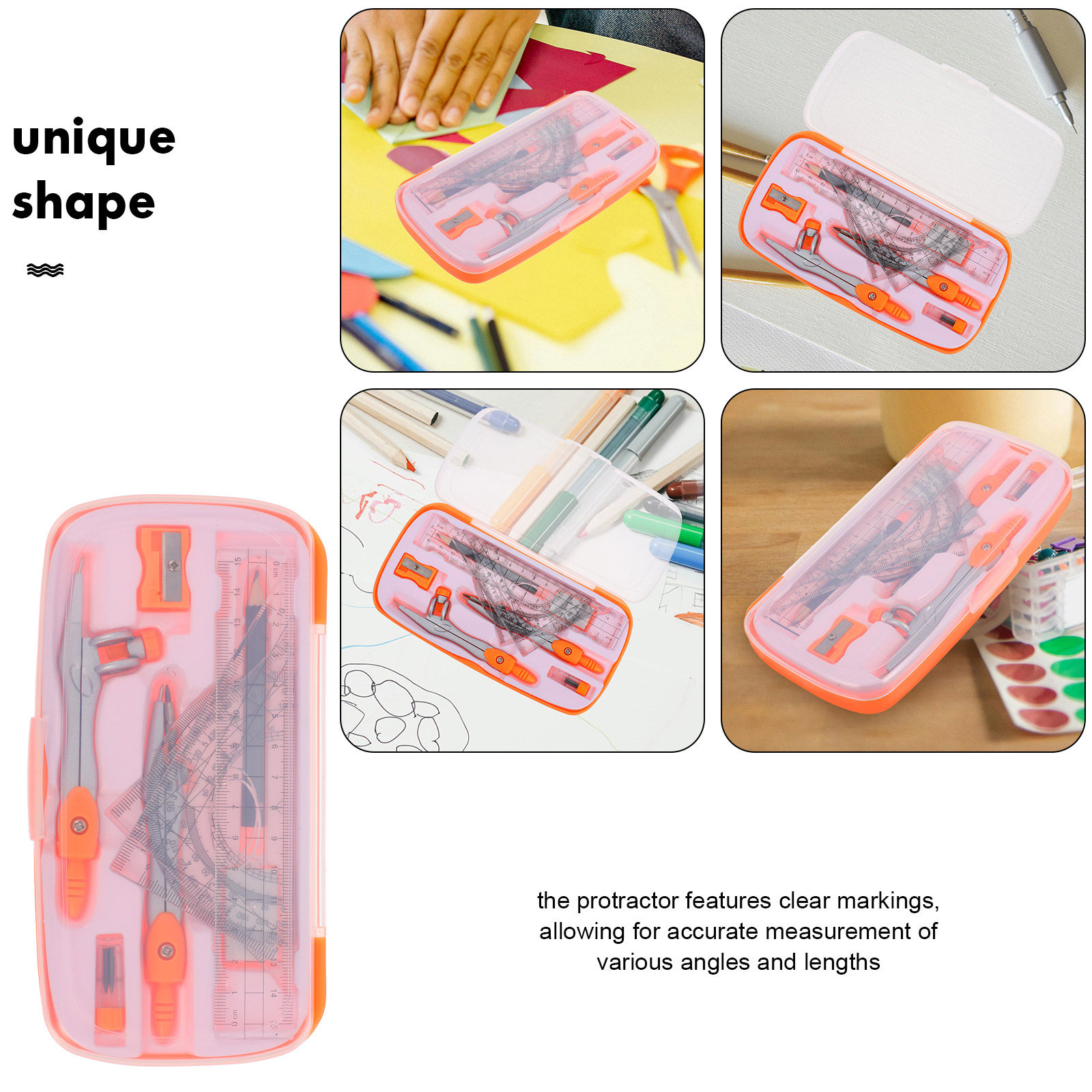 ชุดอุปกรณ์วัดมุมและไม้บรรทัดพล - Math Geometry Set With Compass บทวิจารณ์และราคา