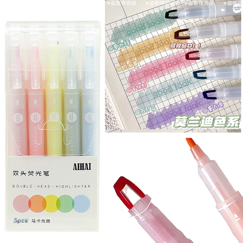 ปากกาไฮไลท์ 5-25 สี/ชุด หัวคู่ - Pastel Highlighter Set Double Ended บทวิจารณ์และราคา
