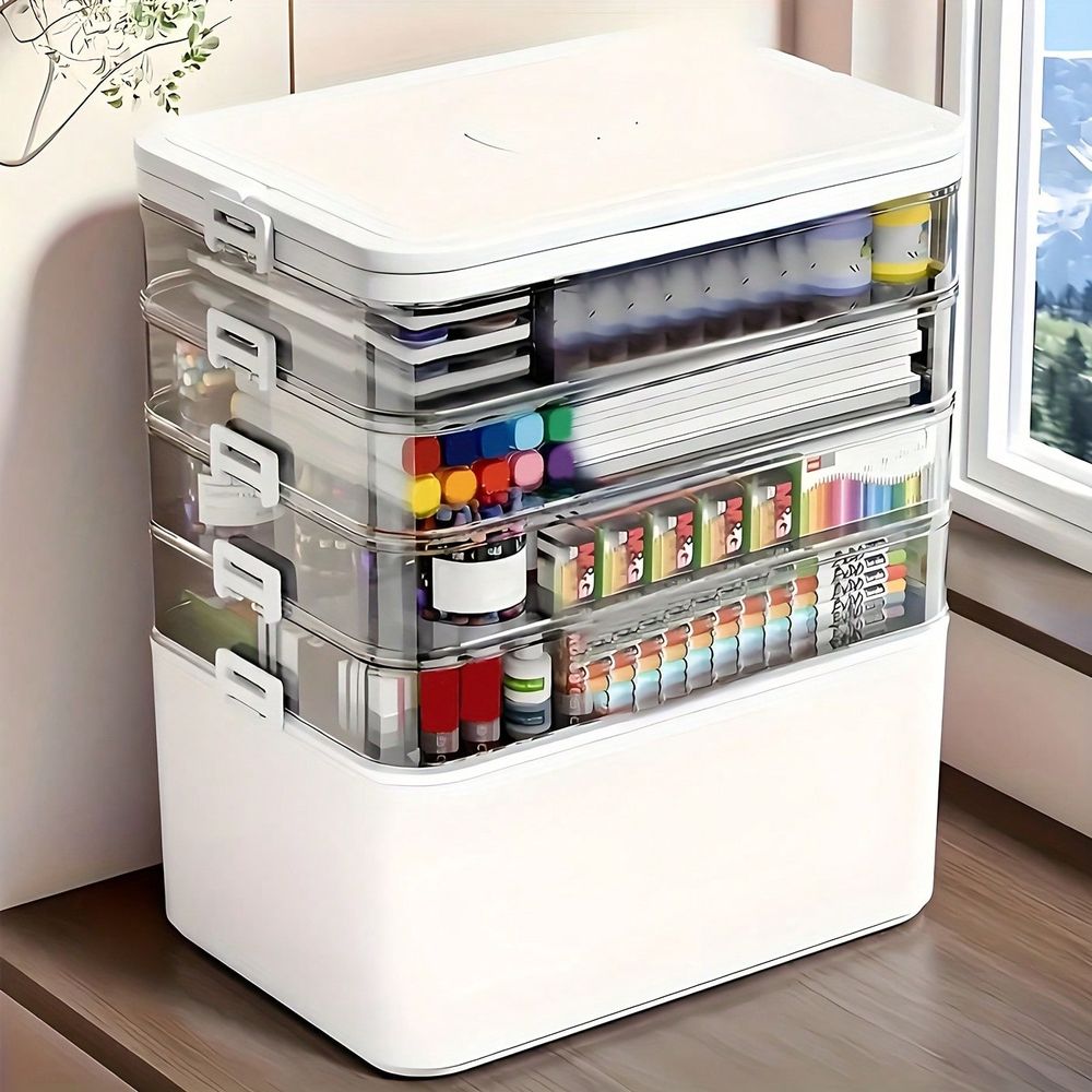 กล่องจัดเก็บยาแบบโปร่งใสหลายชั - Stationery บทวิจารณ์และราคา